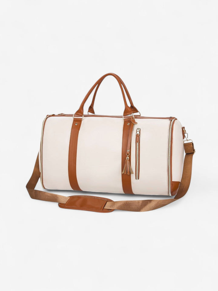 Weitblick Weekender Duffel Bag | Creme und Tan Reisetasche