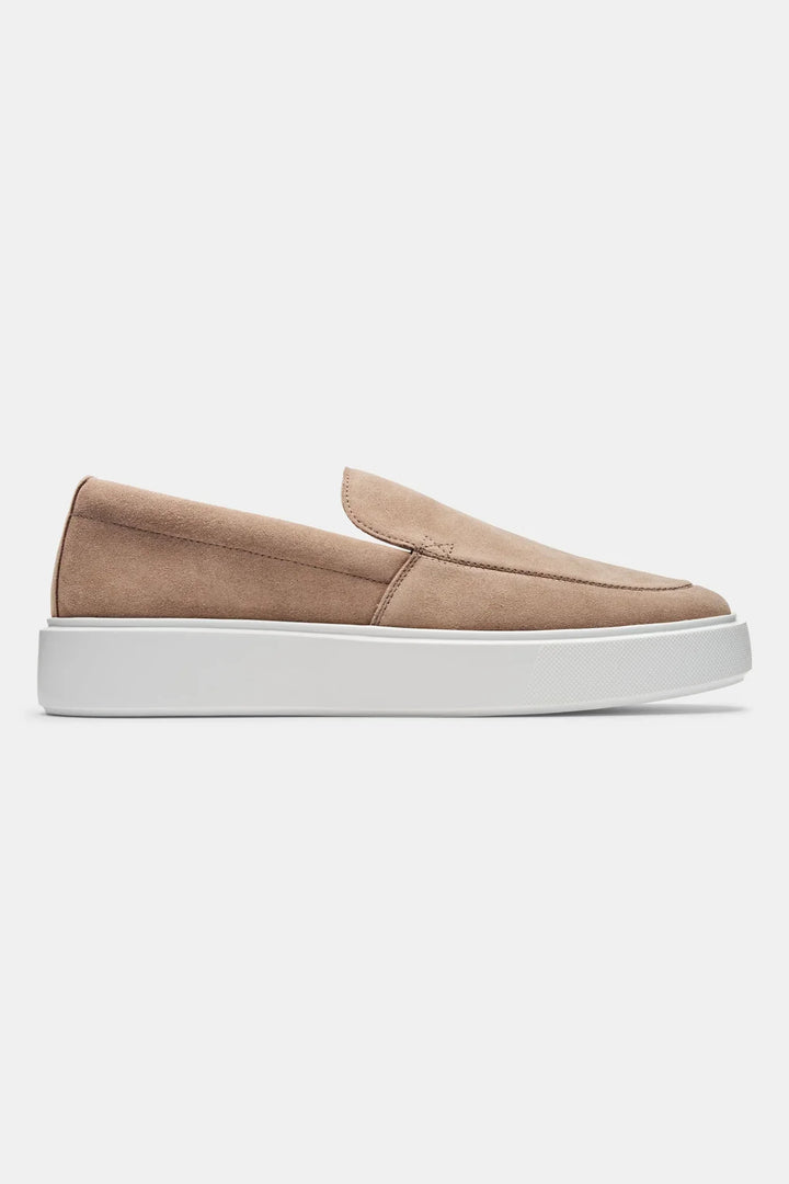 Suede Loafers | Beige Platform Slip-On Schuhe