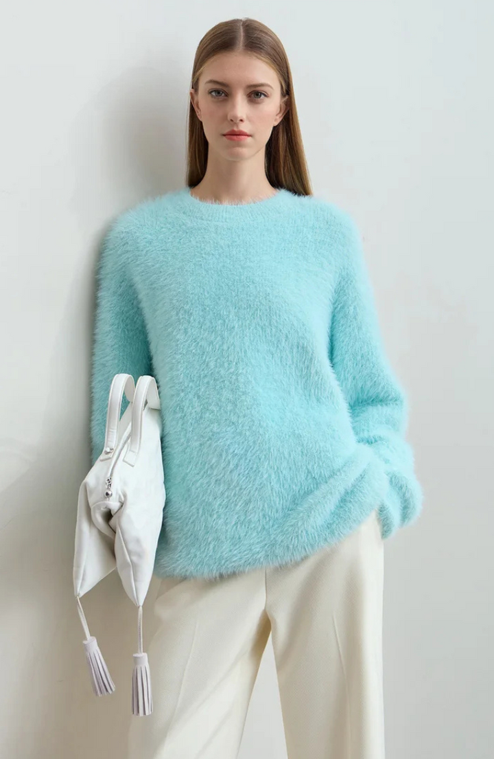 Fuzzy Knit Sweater | Relaxed Fit | Soft Texture