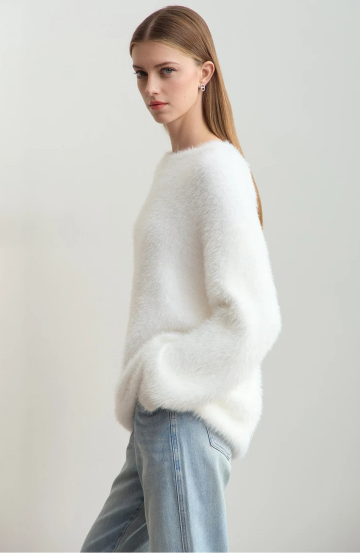 Fuzzy Knit Sweater | Relaxed Fit | Soft Texture
