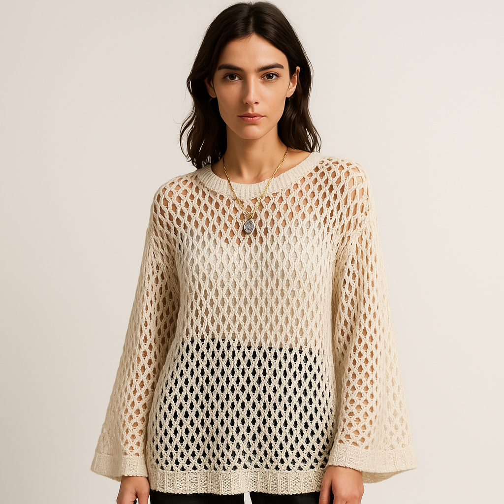 Open-Knit Sweater | Häkelstruktur | Leichter Sommer-Layer