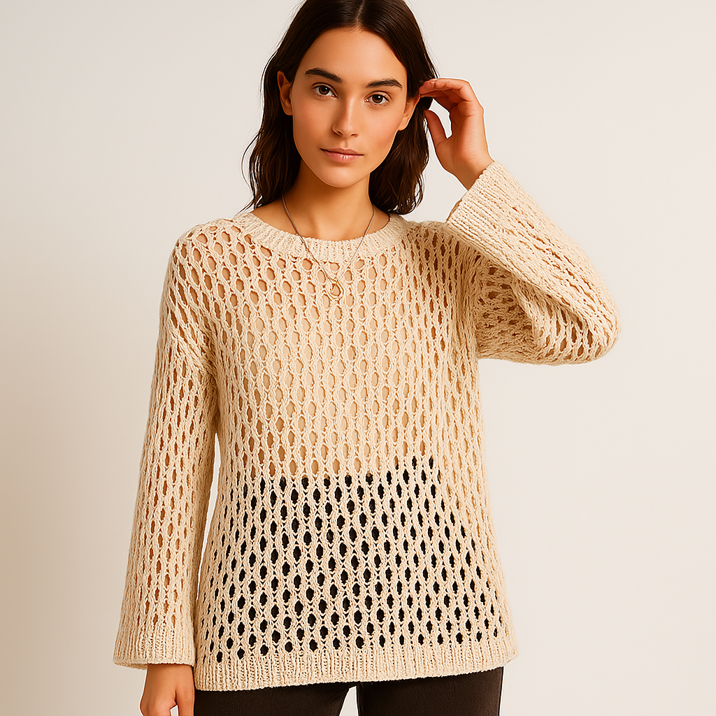 Open-Knit Sweater | Häkelstruktur | Leichter Sommer-Layer
