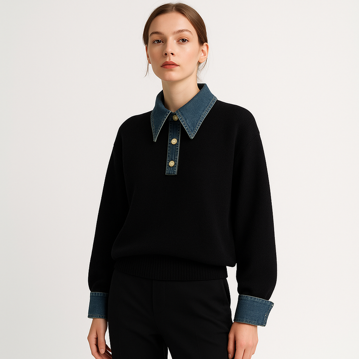 Knit Denim Contrast | Baumwollmischung | Modernes Streetwear