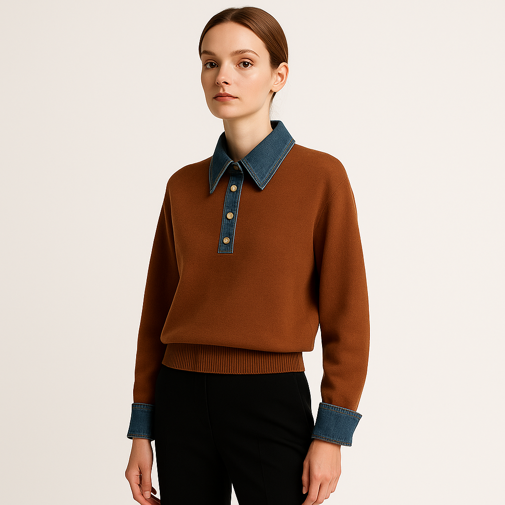 Knit Denim Contrast | Baumwollmischung | Modernes Streetwear