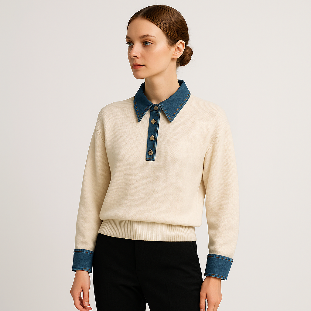 Knit Denim Contrast | Baumwollmischung | Modernes Streetwear