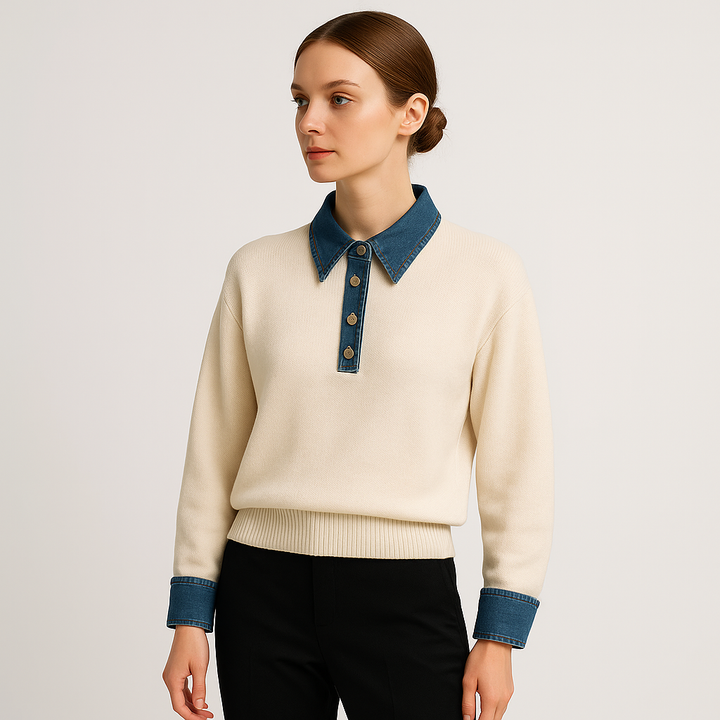 Knit Denim Contrast | Baumwollmischung | Modernes Streetwear