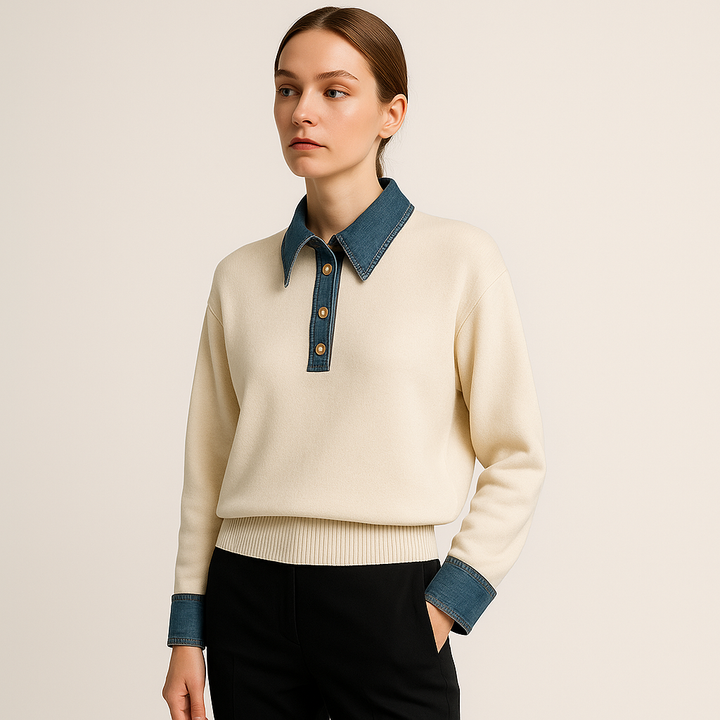 Knit Denim Contrast | Baumwollmischung | Modernes Streetwear