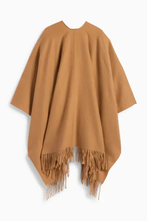 Fransiertes Offenes Poncho | Leicht Drapiert