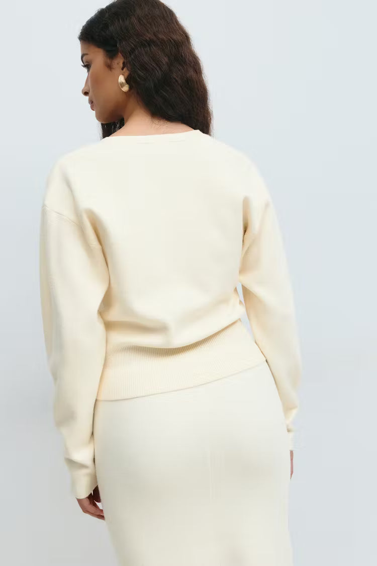 Asymmetrischer Knopf Cardigan | Weicher Strick