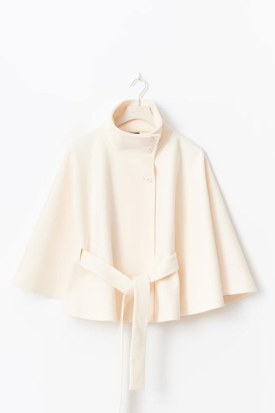 Cape Jacke mit Gürtel | Stehkragen | Herbst Winter Lagenlook