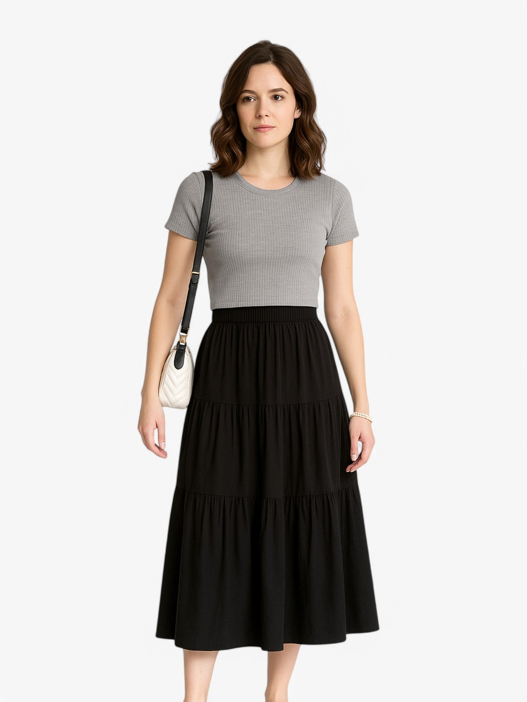 Tiered Midi Skirt | High Waist | Summer A-line Silhouette