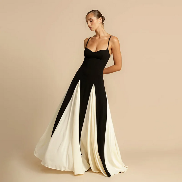 Glanzstück Angélique Maxi Dress | Two-Tone Fit and Flare, Spaghetti Straps