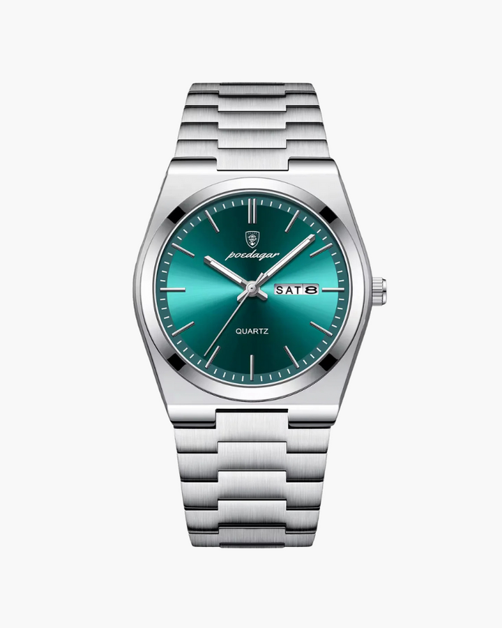 Quarz Uhr aus Edelstahl | Tages-Datum Anzeige | 40mm Gehäuse