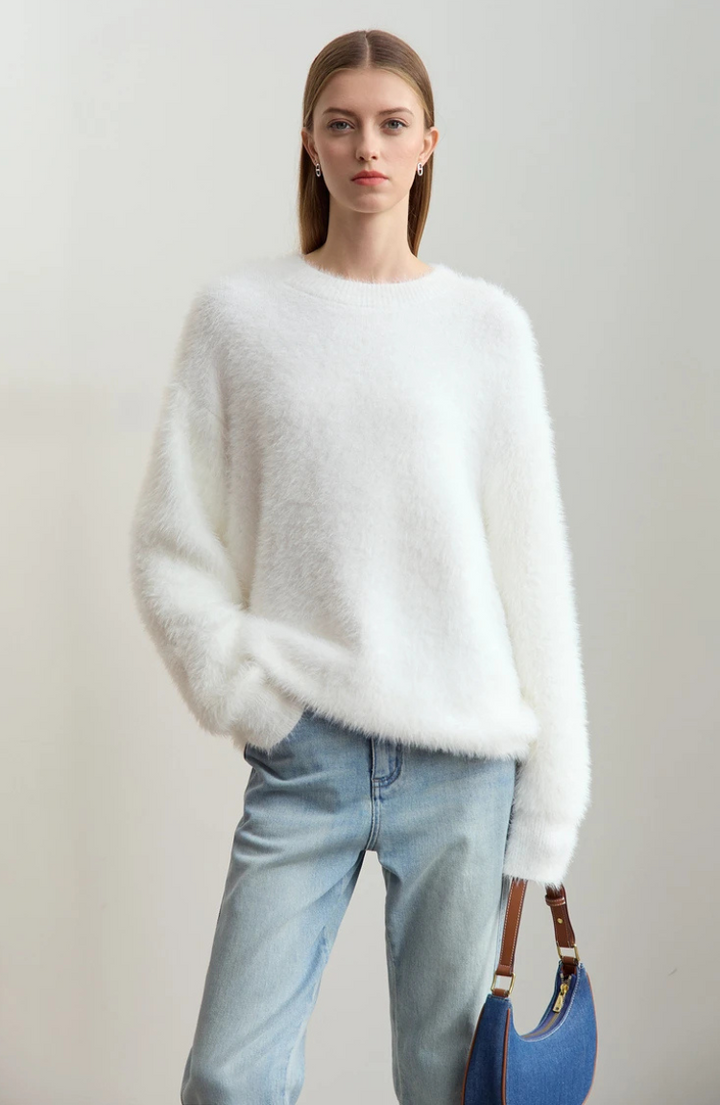 Fuzzy Knit Sweater | Relaxed Fit | Soft Texture
