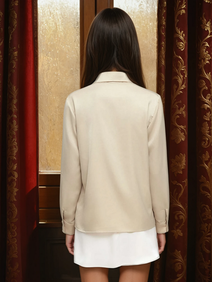 Chiffon Schleifenbluse | Langarm | Regular Fit