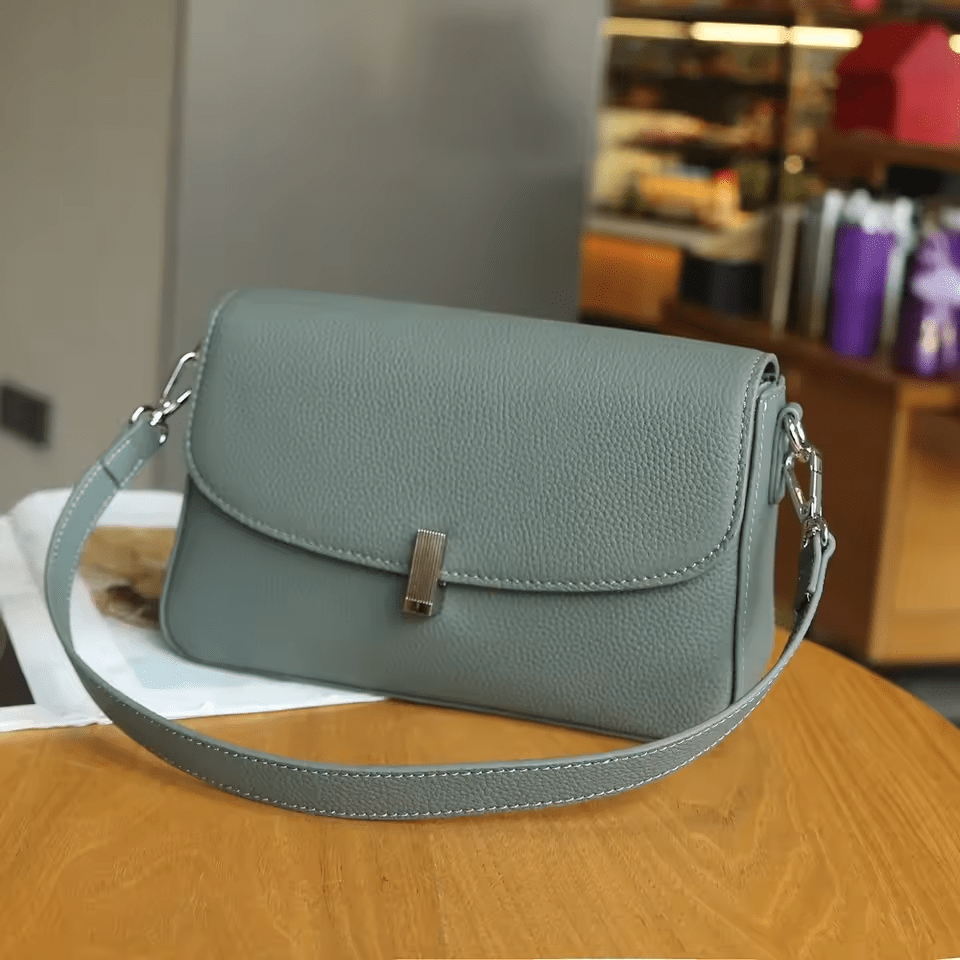 Werkmeister Leder Schultertasche | Klein, Quadratisch, Unterarm, Rindsleder, Reißverschluss