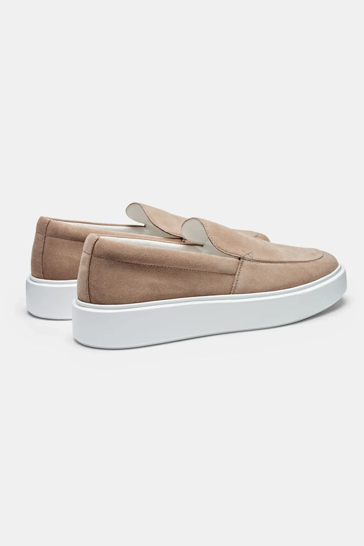 Suede Loafers | Beige Platform Slip-On Schuhe
