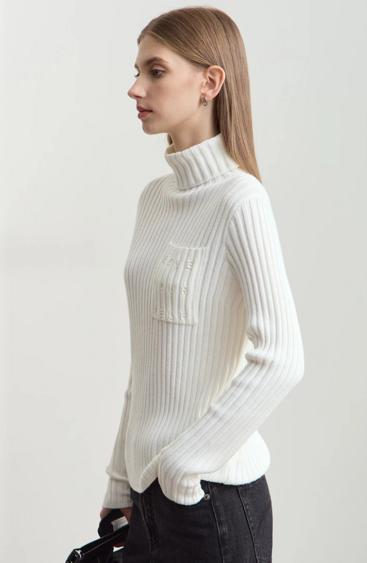 Rippstrick Rollkragenpullover | Weicher Cashmere-Mix | Taillierte Silhouette