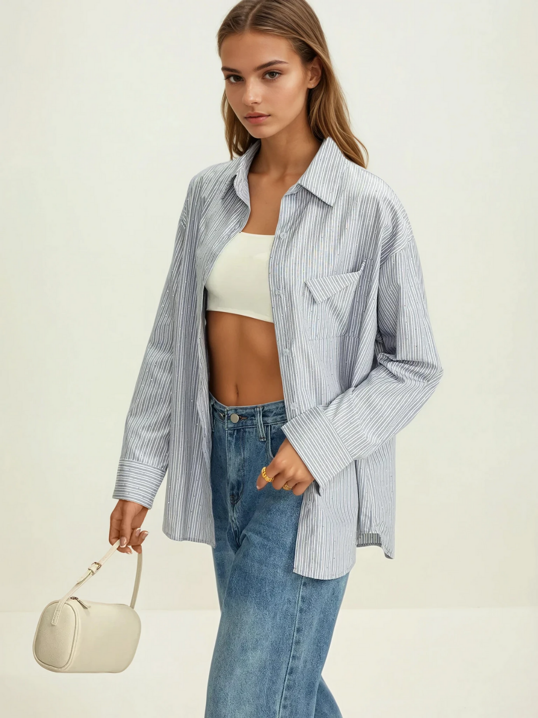 Gestreiftes Knopfhemd | Regular Fit | Pinstripe | Brusttasche