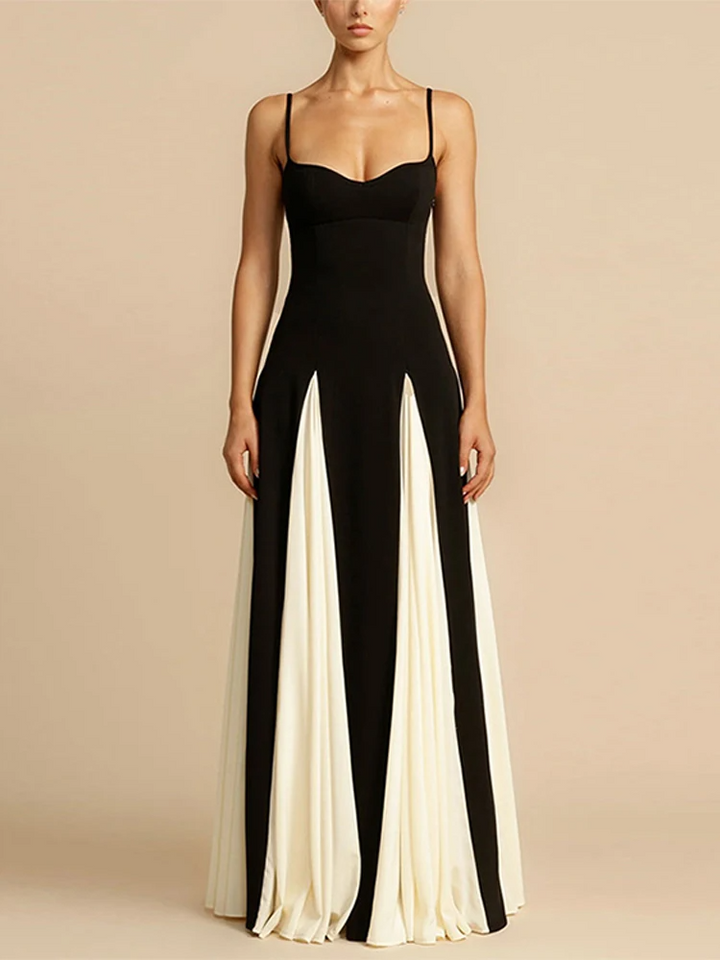 Glanzstück Angélique Maxi Dress | Two-Tone Fit and Flare, Spaghetti Straps