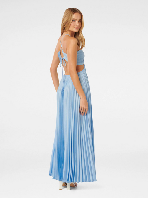 Lichtglanz Soraya Pleated Maxi Dress | Halterneck Bustier | Flowing Skirt