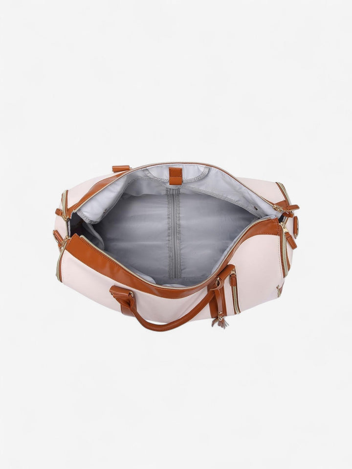 Weitblick Weekender Duffel Bag | Creme und Tan Reisetasche