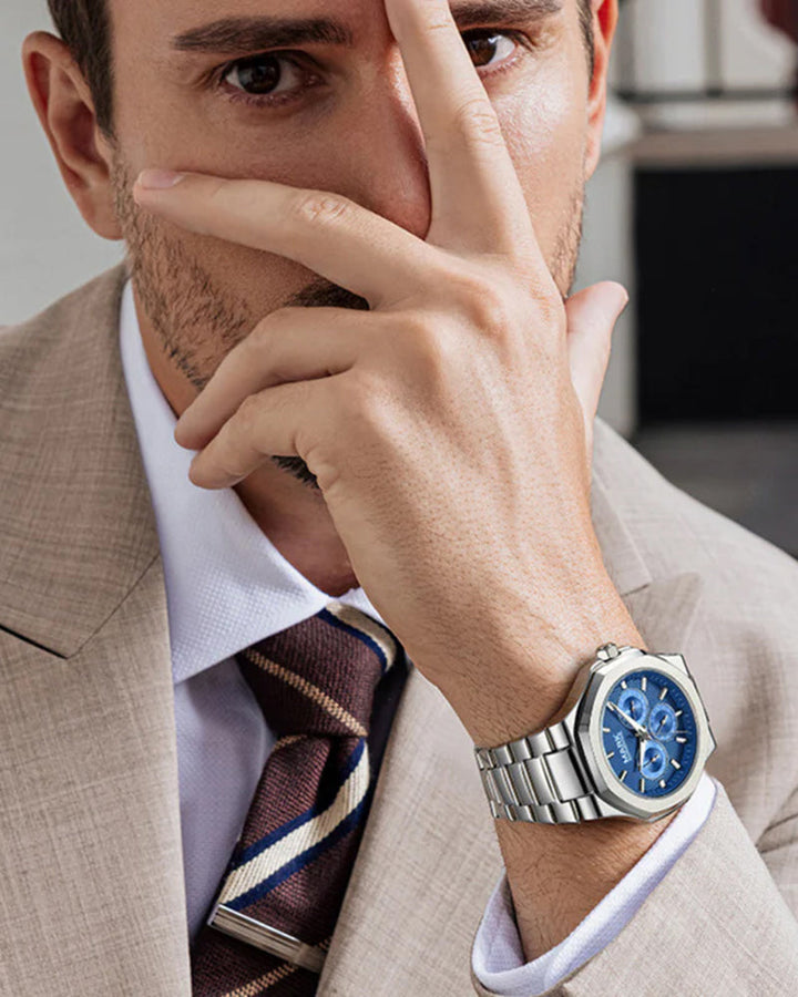 Quarz Uhr aus Edelstahl | Multifunktion Dial