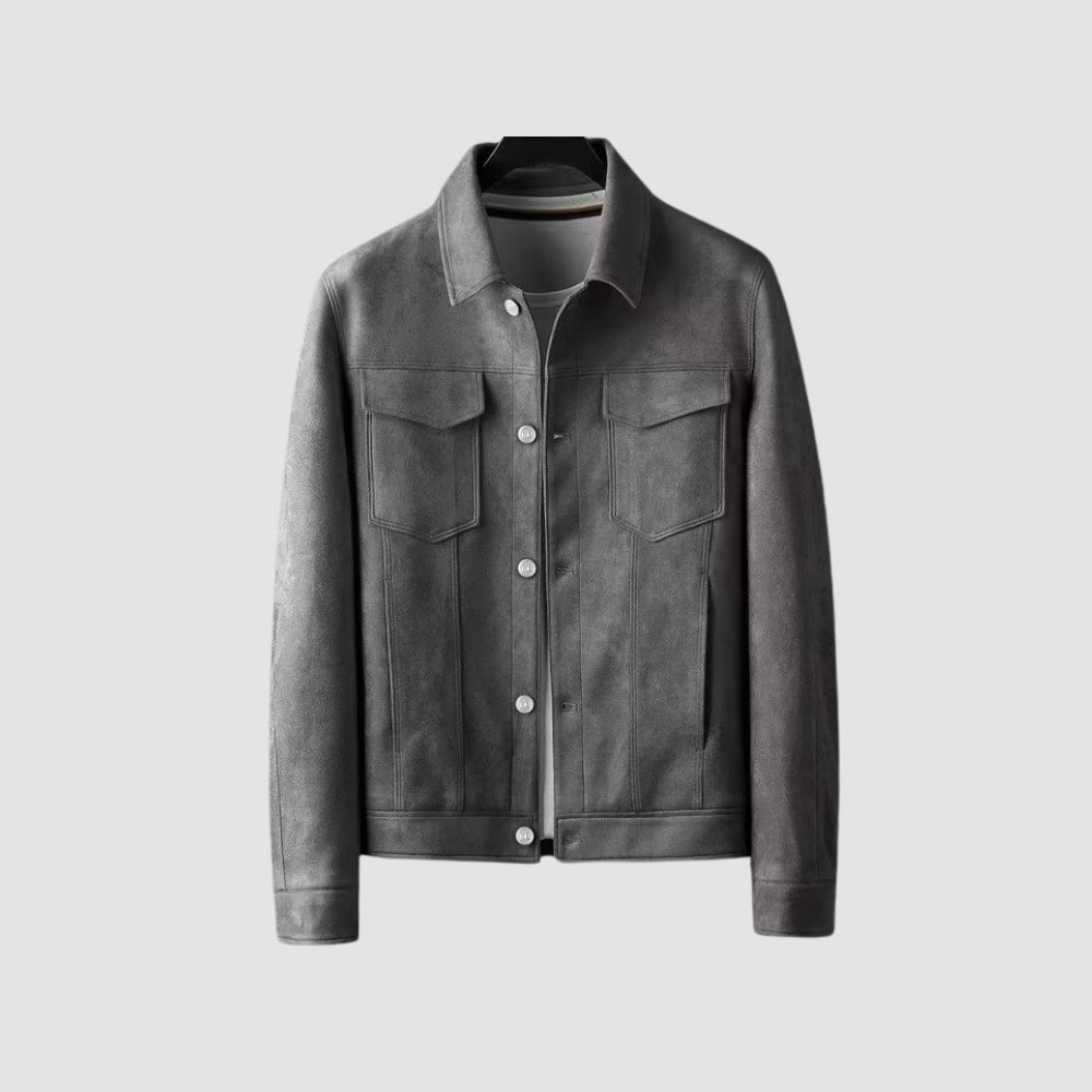 Wildlederjacke | Slim Fit mit Reverskragen