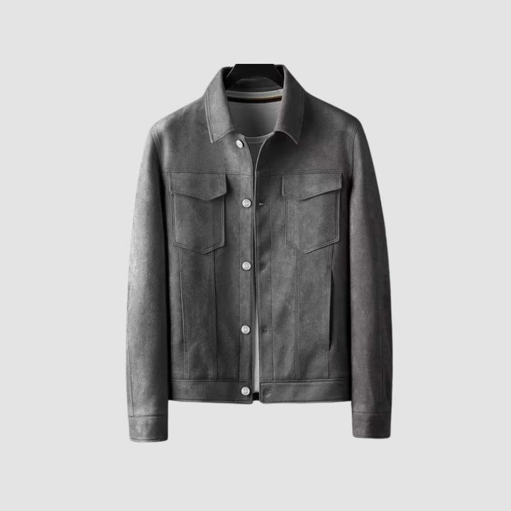 Wildlederjacke | Slim Fit mit Reverskragen