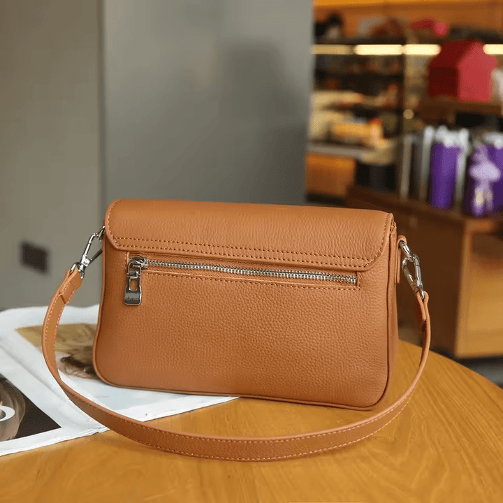 Werkmeister Leder Schultertasche | Klein, Quadratisch, Unterarm, Rindsleder, Reißverschluss