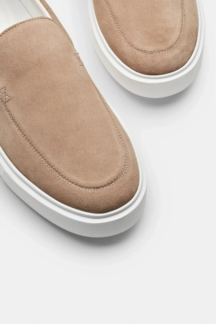 Suede Loafers | Beige Platform Slip-On Schuhe