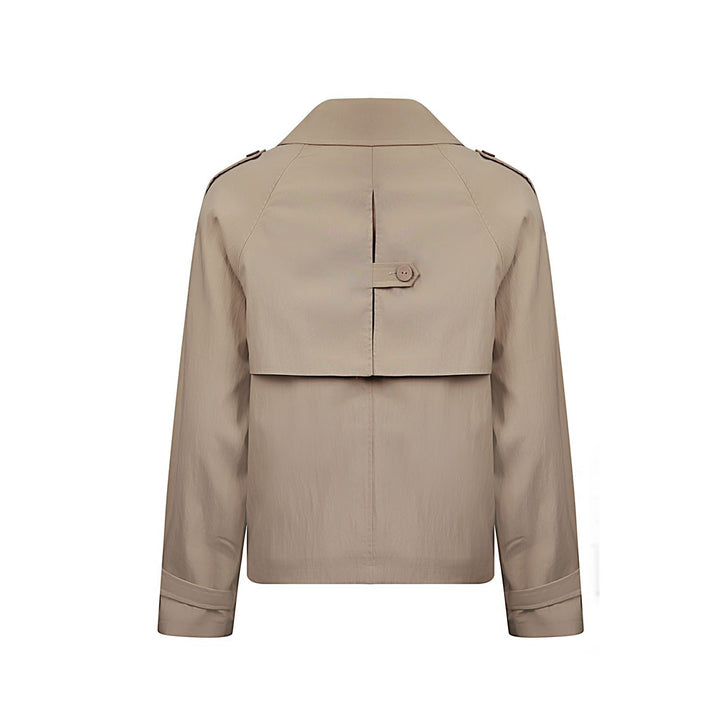 Cropped Jacke | Doppelreihig | Leichter Tencel-Mix | Epauletten-Detail