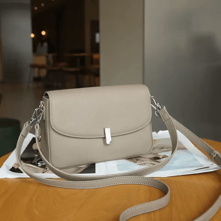 Werkmeister Leder Schultertasche | Klein, Quadratisch, Unterarm, Rindsleder, Reißverschluss