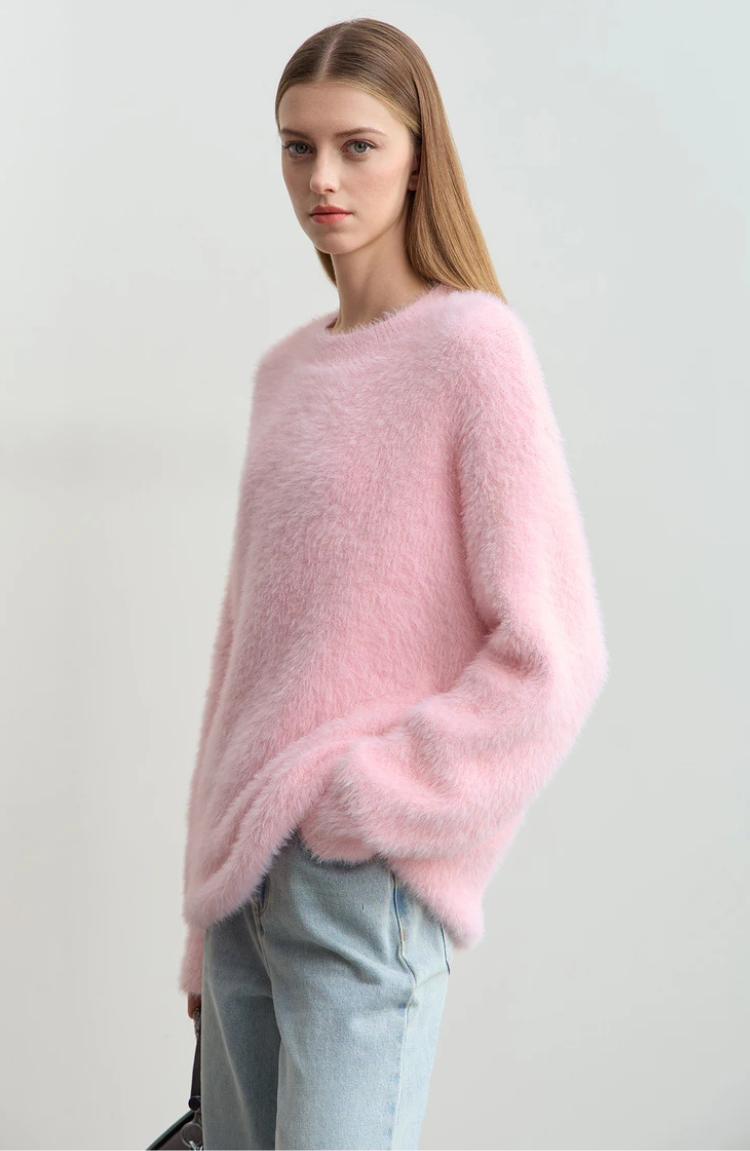 Fuzzy Knit Sweater | Relaxed Fit | Soft Texture