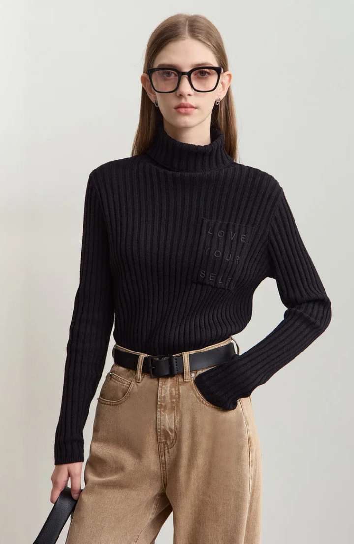 Rippstrick Rollkragenpullover | Weicher Cashmere-Mix | Taillierte Silhouette