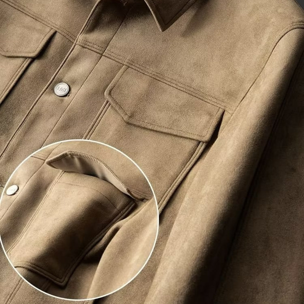 Wildlederjacke | Slim Fit mit Reverskragen