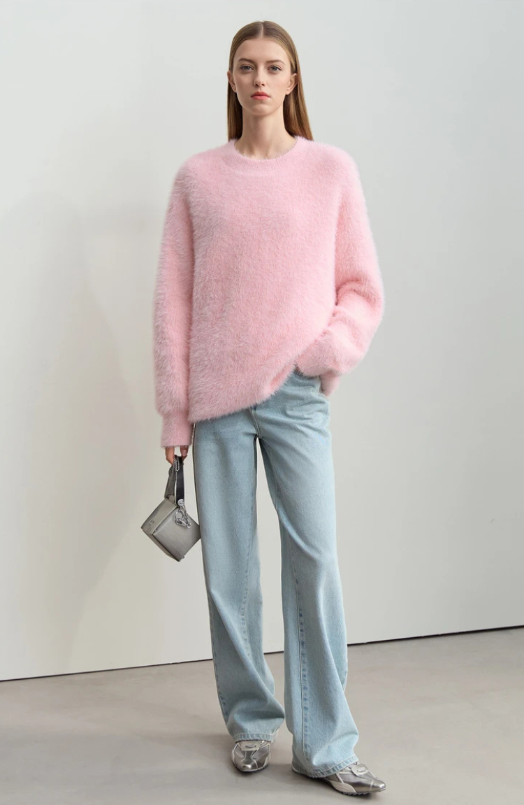 Fuzzy Knit Sweater | Relaxed Fit | Soft Texture