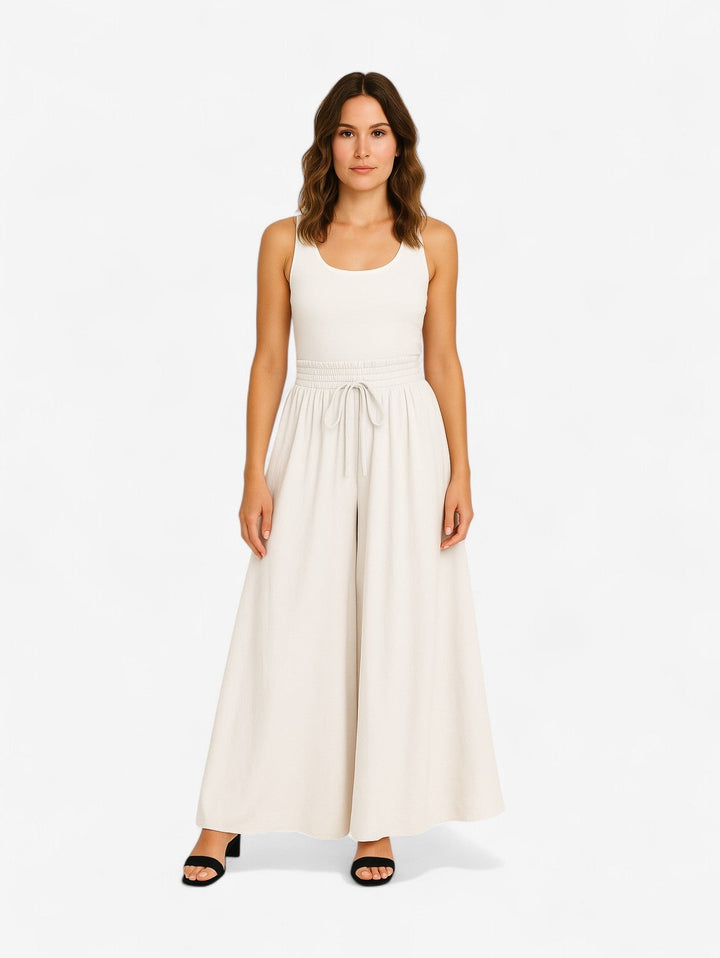 Maxi Rock in A-Linie Schwarz | Elastischer Taillengummi mit Zugband