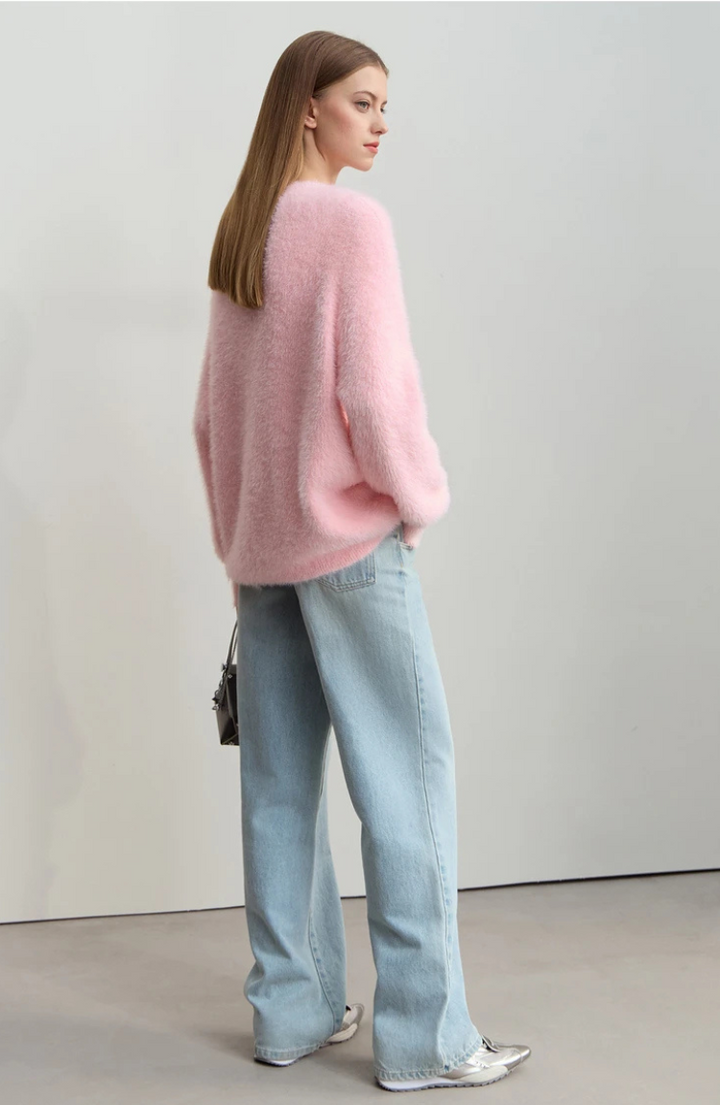 Fuzzy Knit Sweater | Relaxed Fit | Soft Texture