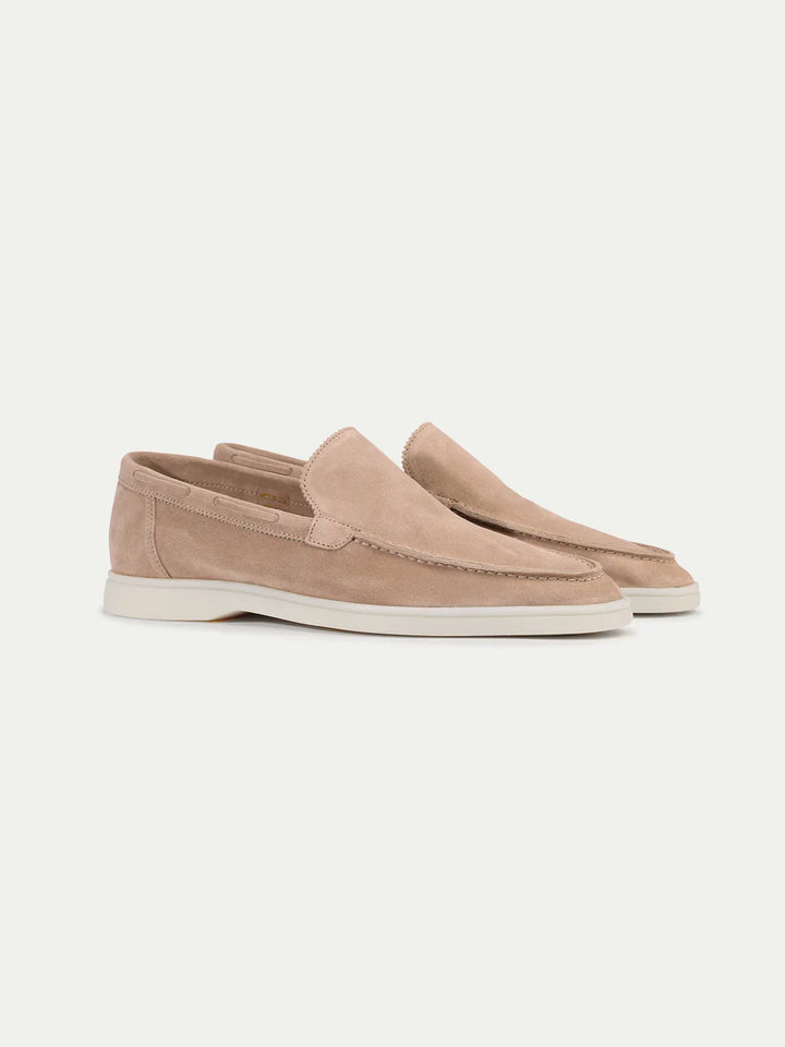 Grundlinie Suede Loafers | Beige Slip-On Sommerschuhe