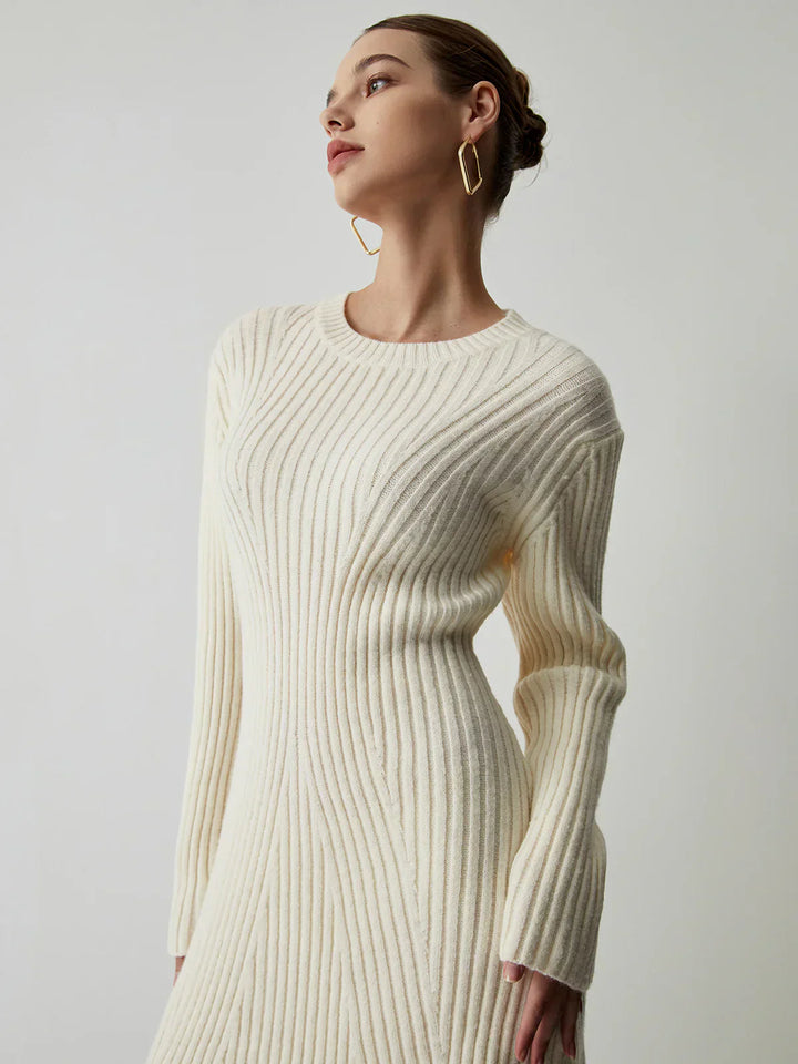 Ribbed Knit Sweater Dress | Langarm | Slim Fit Mini