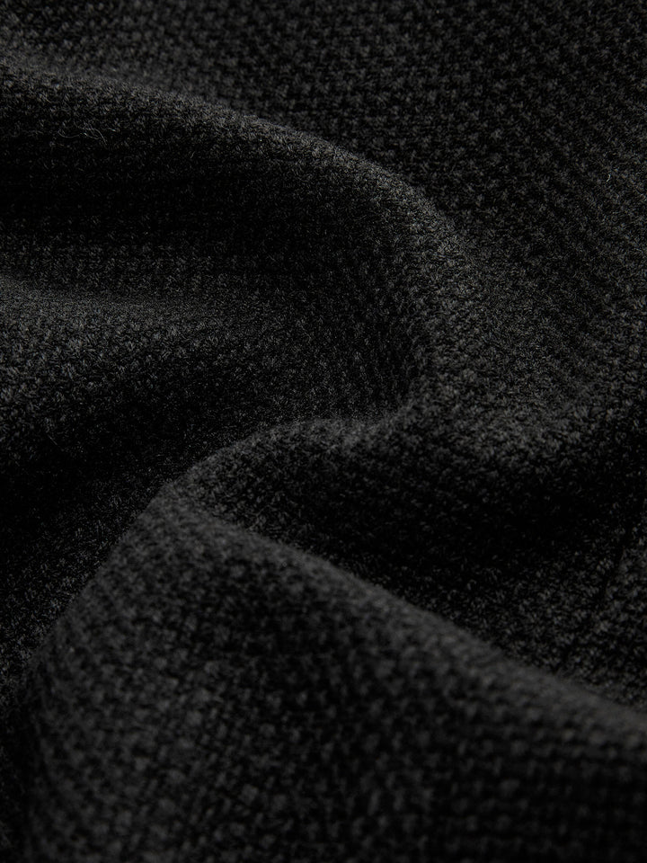 Tweed Jacke Schwarz | Goldene Knöpfe | Strukturiert Kurze Passform