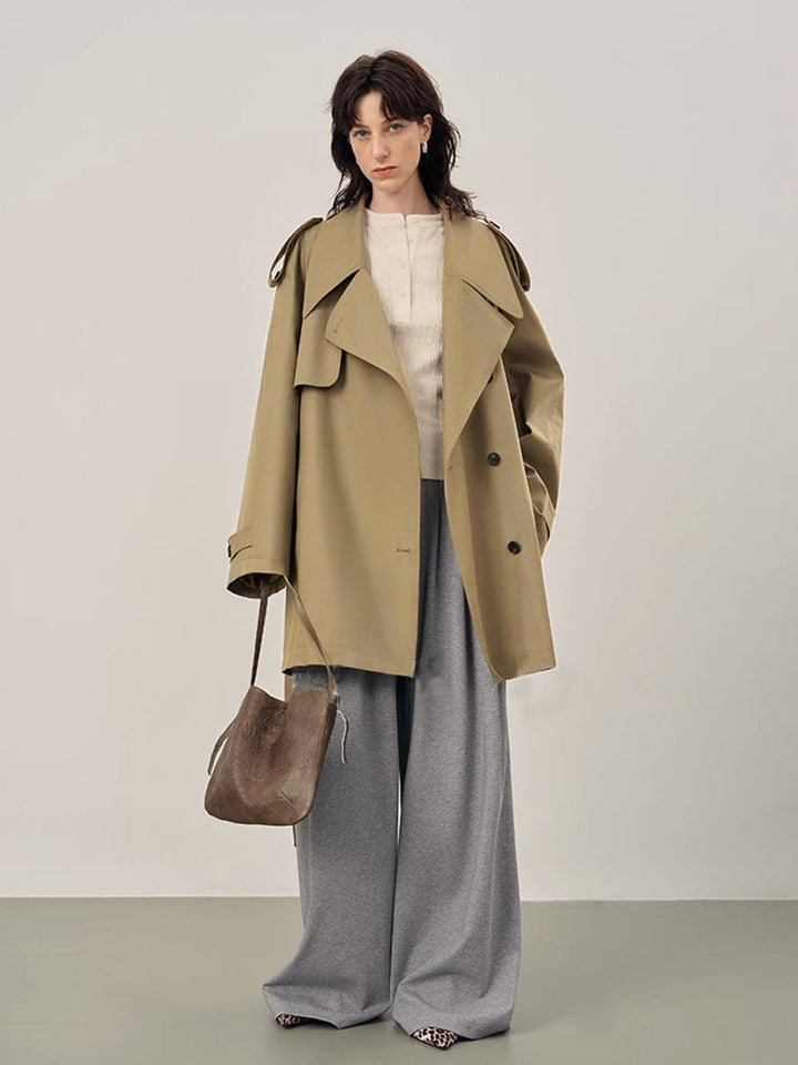 Oversized Trenchcoat | Beige | Relaxed Fit | Gürtelt