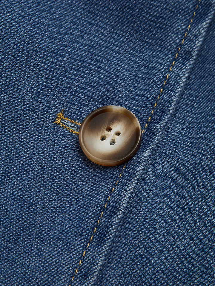 Denim Trench Coat | Doppelreihig | Gurtel Lang