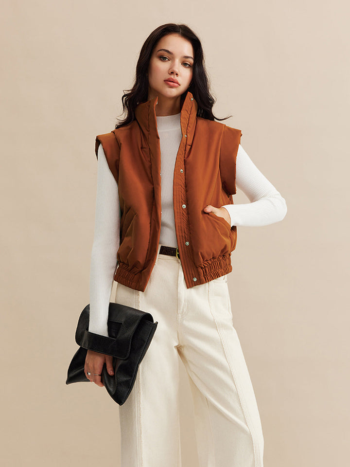 Steppweste | Ärmellos | Stehkragen | Relaxed Fit