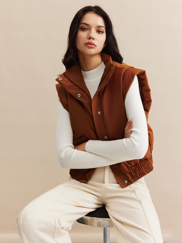 Steppweste | Ärmellos | Stehkragen | Relaxed Fit