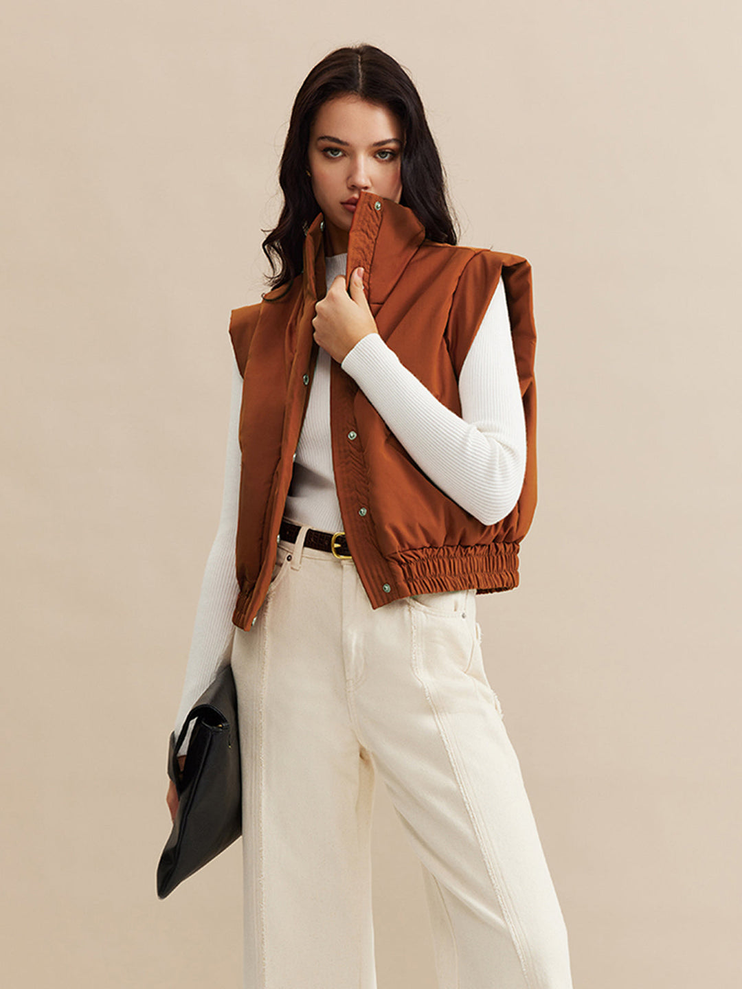 Steppweste | Ärmellos | Stehkragen | Relaxed Fit