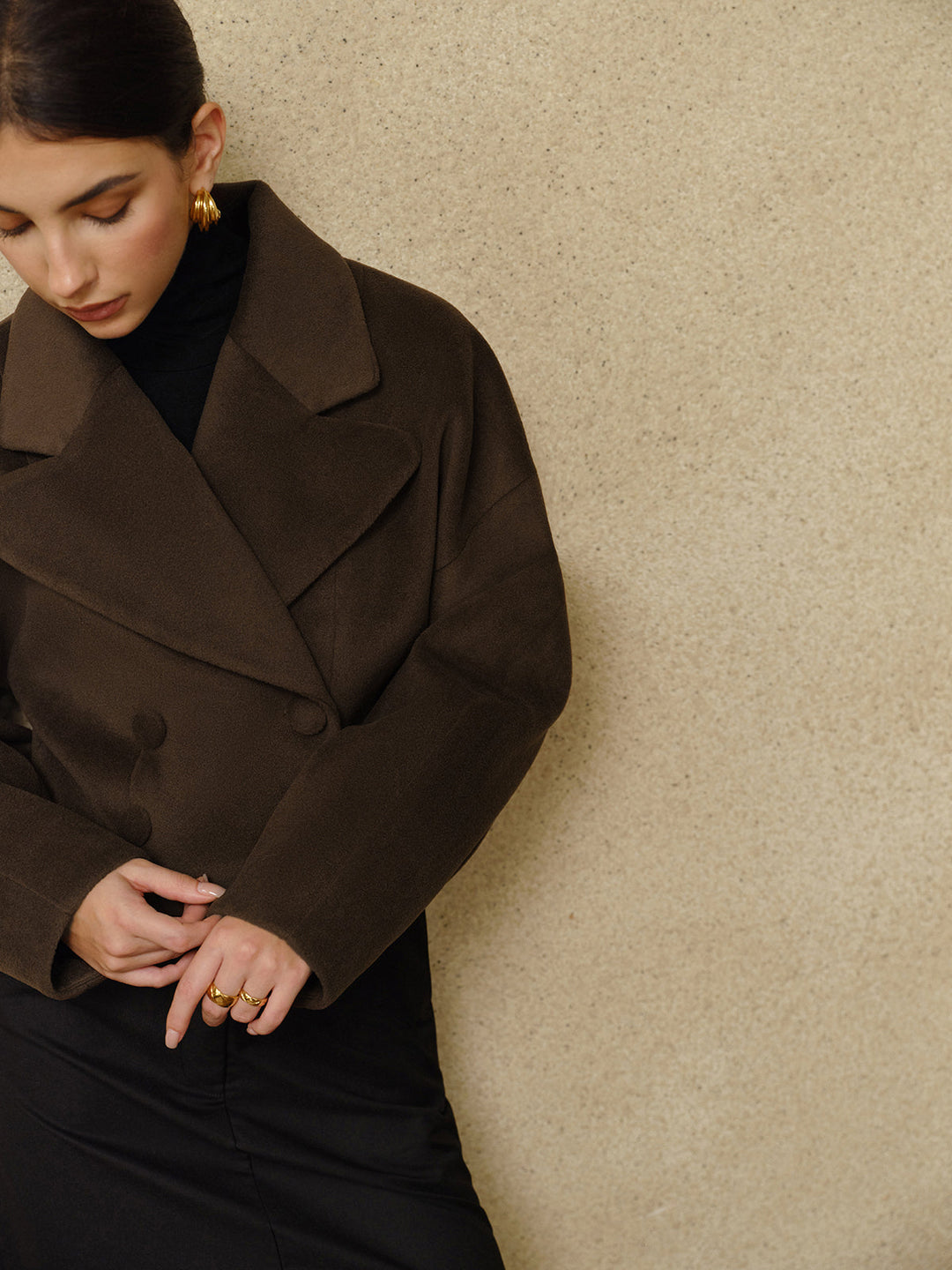 Werkmeister Wollmix Cropped Coat | Oversized Lapel | Skulptierte Silhouette