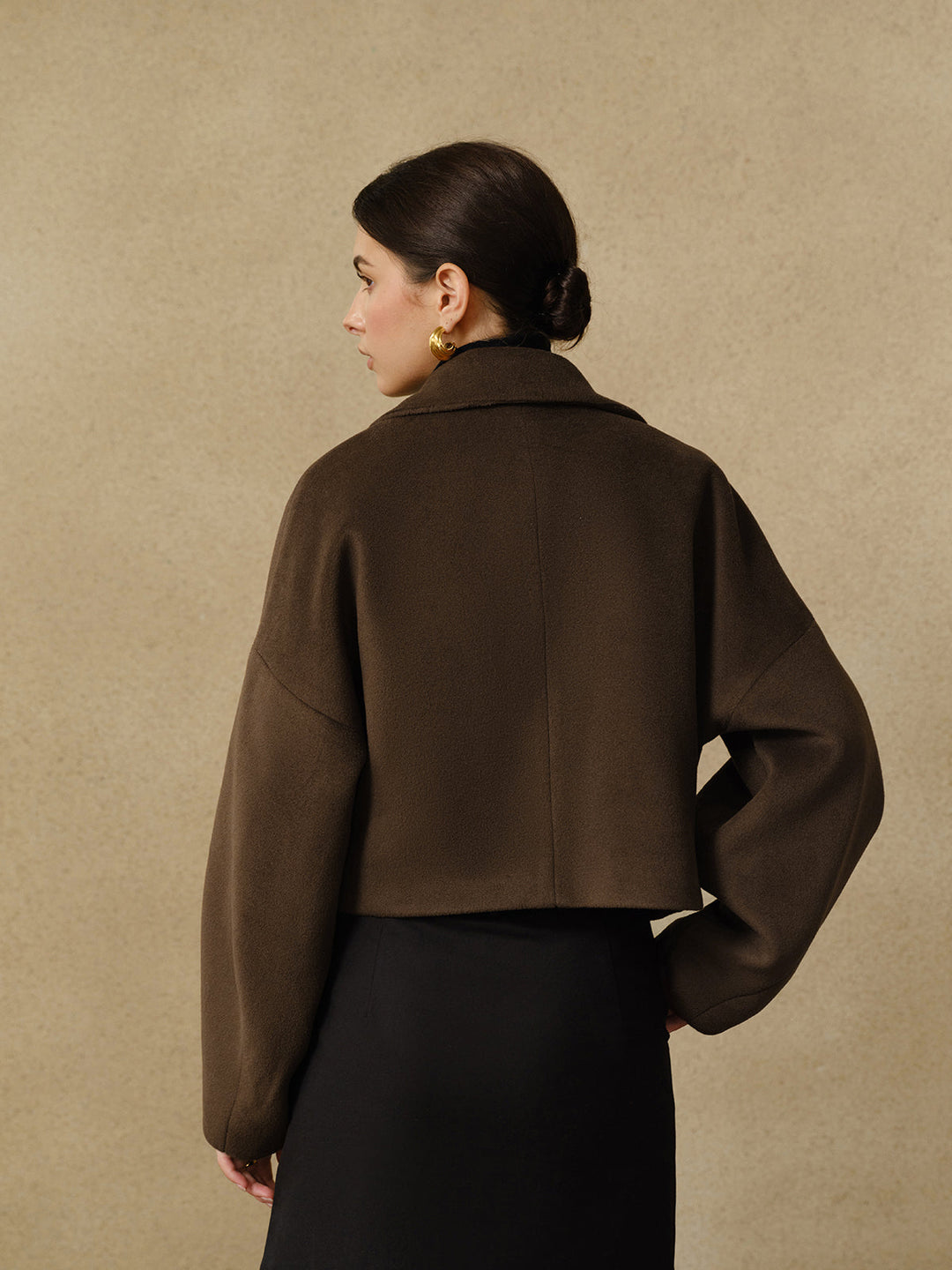 Werkmeister Wollmix Cropped Coat | Oversized Lapel | Skulptierte Silhouette