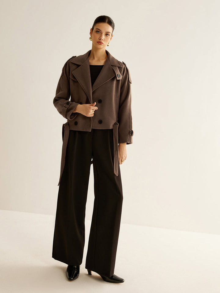 Doppelreihiger Kurzmantel | Strukturierte Silhouette | Eleganter Winterstil